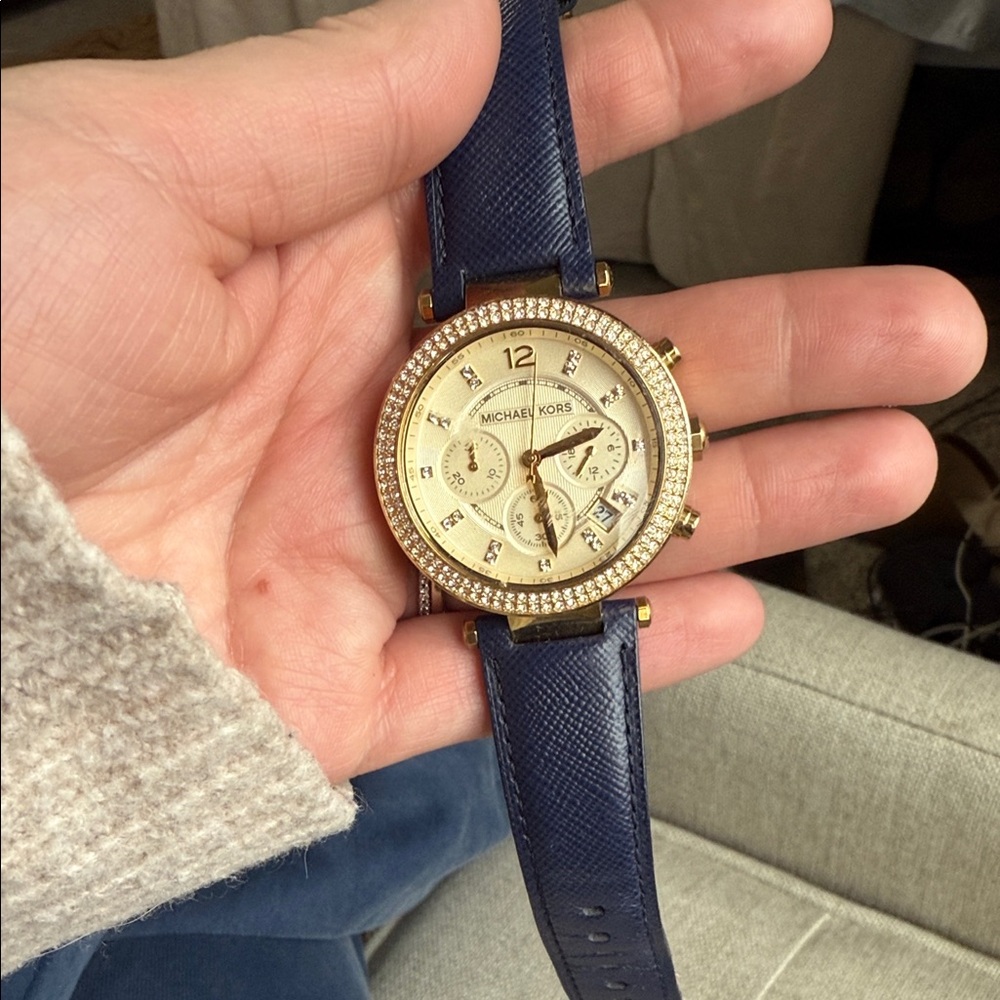 Michael Kors Gold Dial with Navy Strap Watch